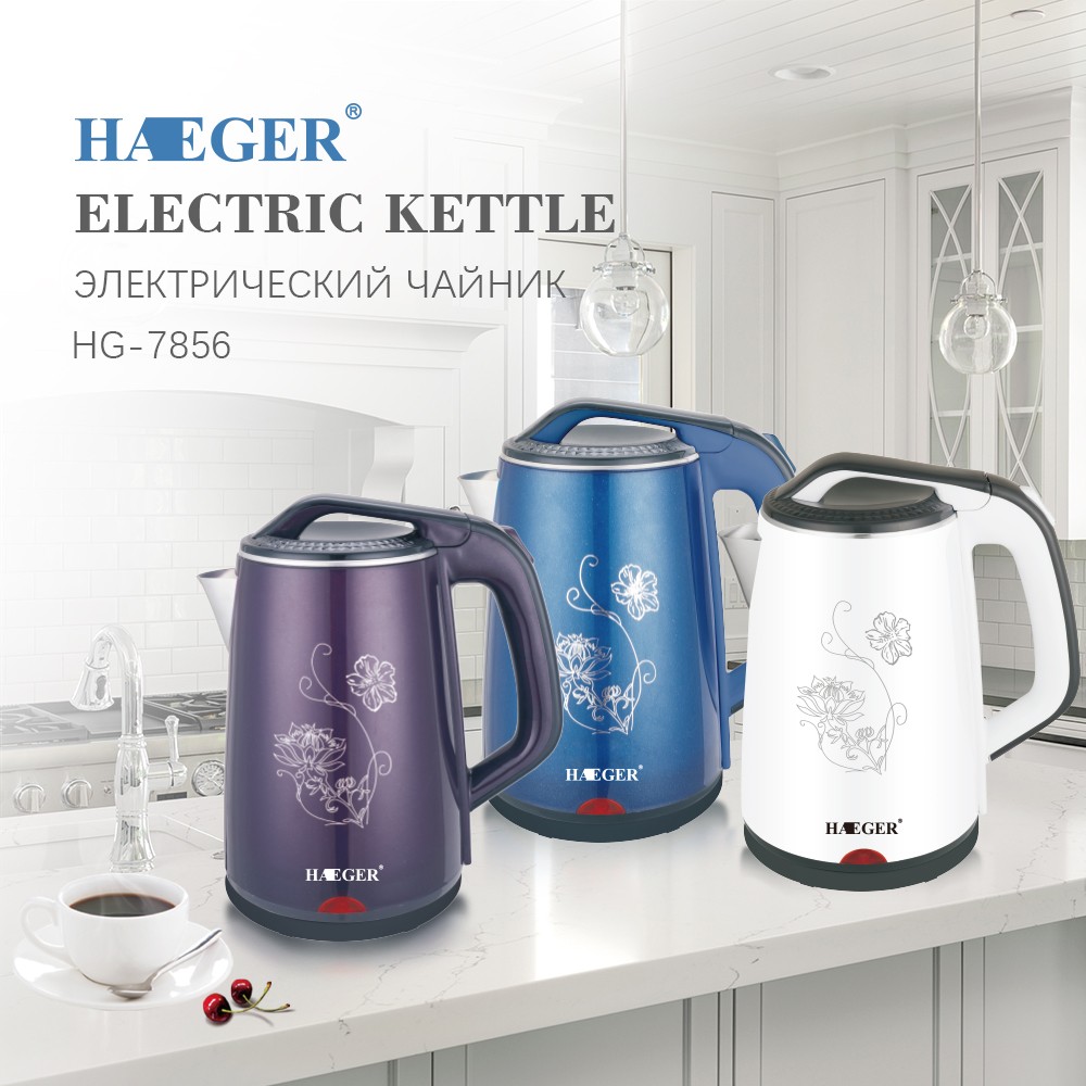RAF European standard cross-border kitchen kettle, quick electric kettle, health kettle, double-layer anti-dry boiling kettle detail image 1