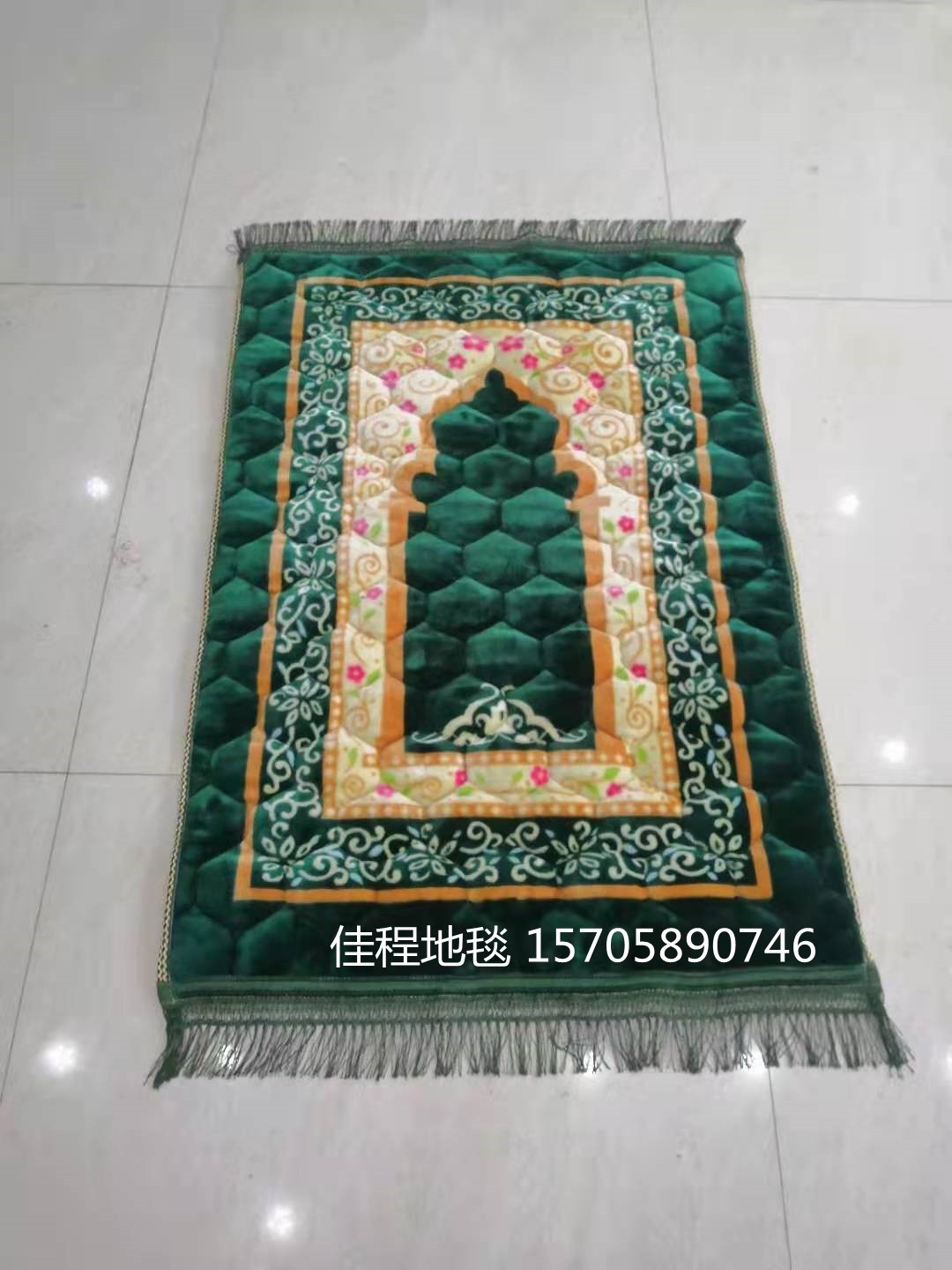 法兰绒材质祷告毯礼拜毯毯印花行缝毛毯地毯礼拜地毯穆斯林毯防滑垫朝拜毯80*120cm详情7