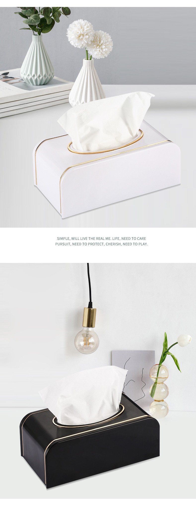 酒店民宿客房抽纸盒北欧客厅用抽纸盒多色可选一体成型ABS详情图10