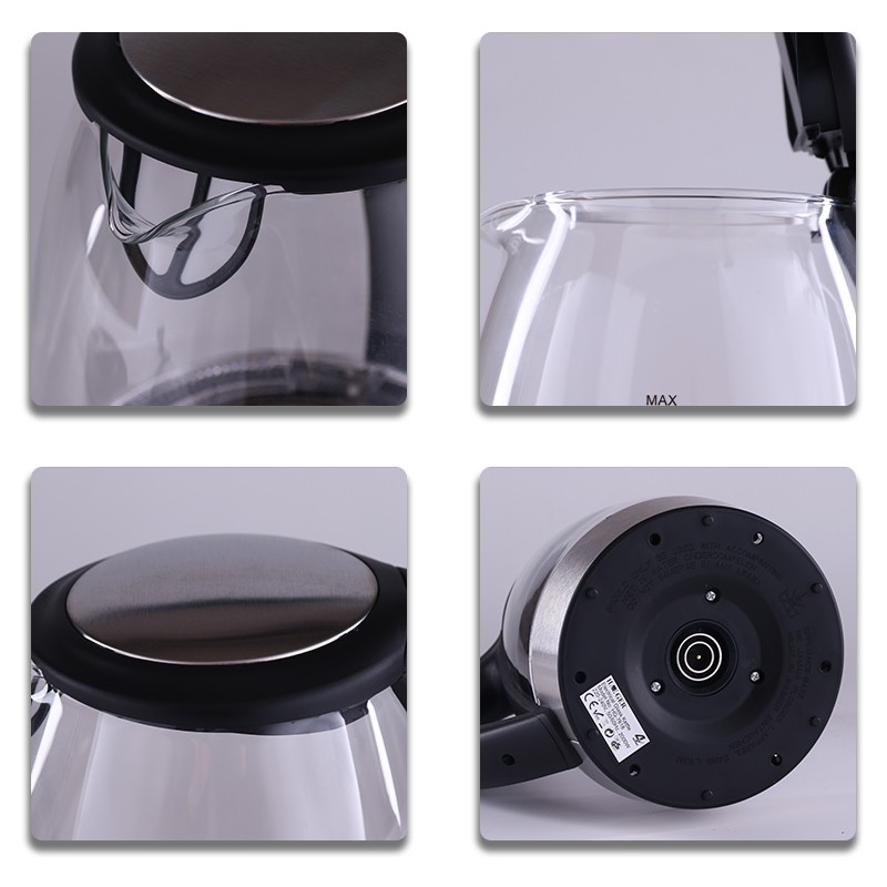 European standard 2.0L high borosilicate glass hot water kettle with blue light, automatic power-off and anti-dry-burning electric kettle R.7818 detail image 5