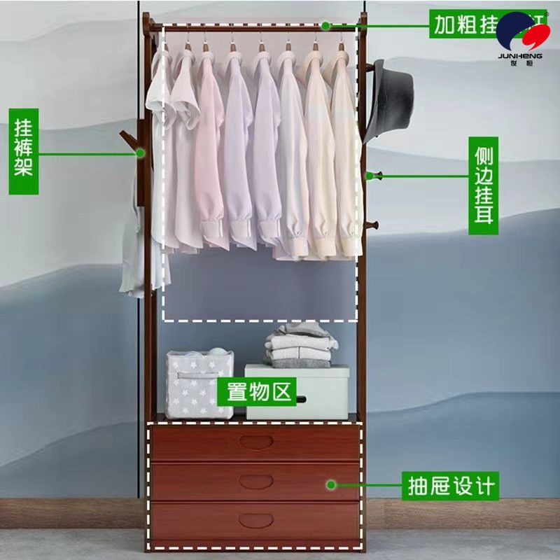Bamboo simple clothes rack floor clothes rack hangers bedroom clothes rack living room storage rack modern home Application Scenario