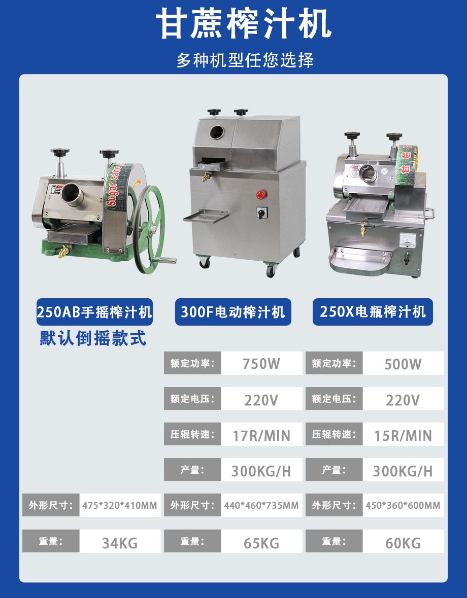 Small commercial hand-cranked sugarcane juice separator, household manual sugarcane juicer, sugarcane juice press for street vending detail image 8
