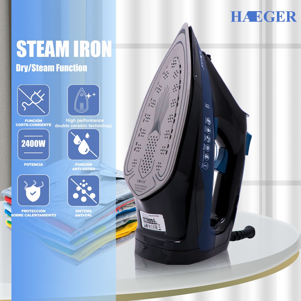 欧规外销便携手持式蒸汽熨斗大功率 2200W陶瓷底板电熨斗R.1248详情图3