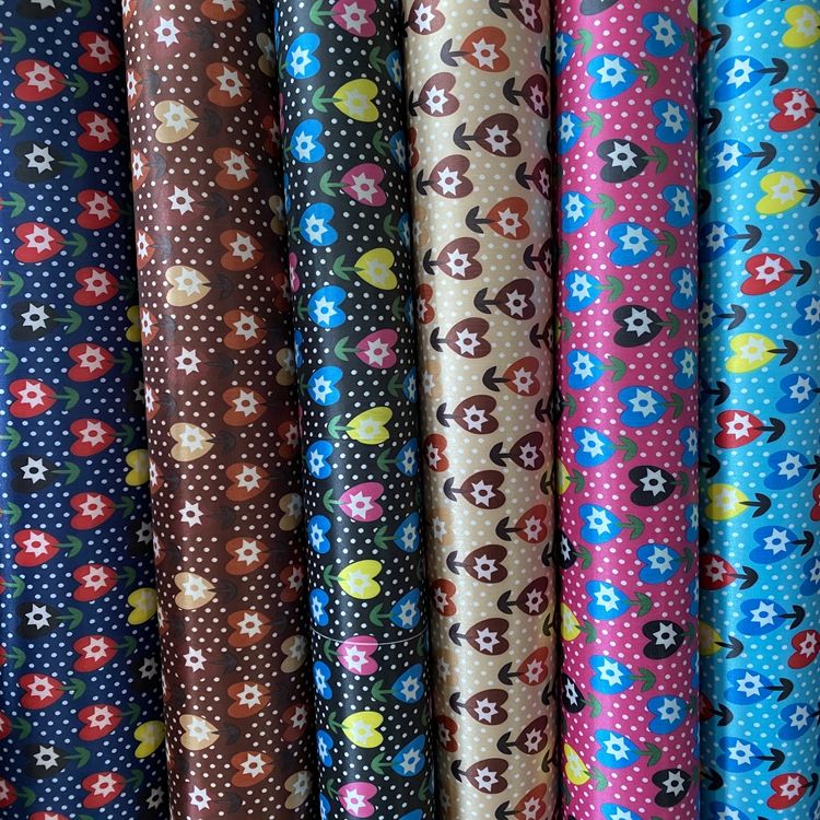 The color-printed series features 100% polyester fabric with a bottom PVC foam for printed heart saplings