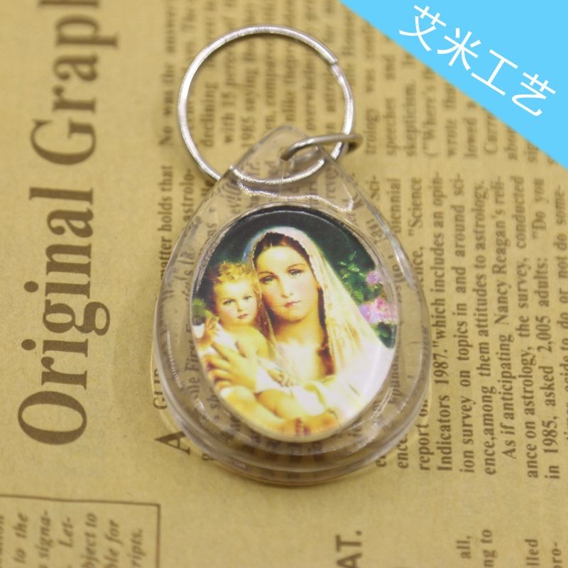 Yiwu factory direct sales keychains, teardrop-shaped double-sided acrylic keychains, plastic keychains, can be customized with any LOGO Application Scenario