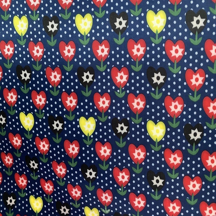 The color-printed series features 100% polyester fabric with a bottom PVC foam for printed heart saplings detail image 5