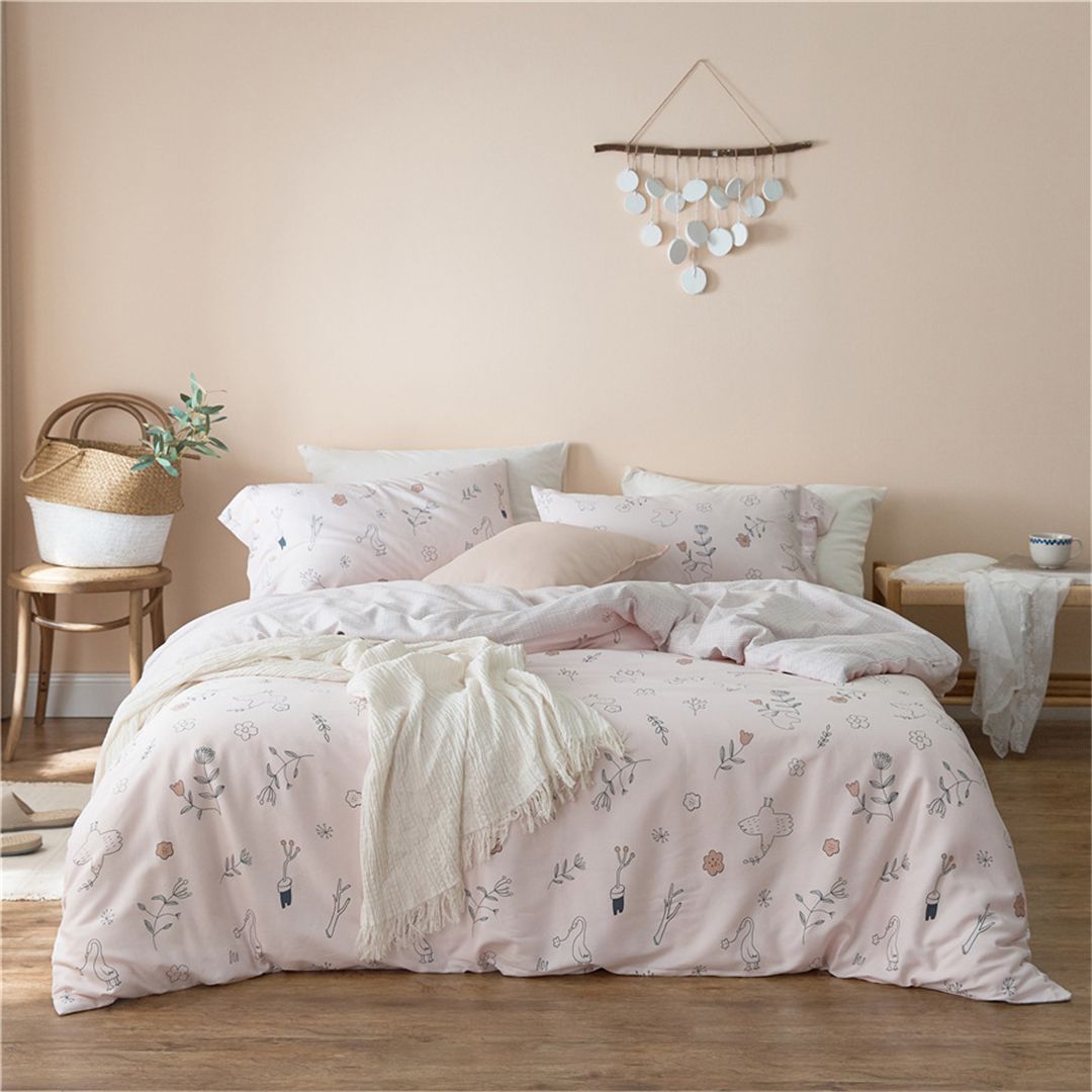 Home foreign trade pure cotton sate children's bedding kit all cotton 40S soft silk satin four-piece set of 1.5m bed