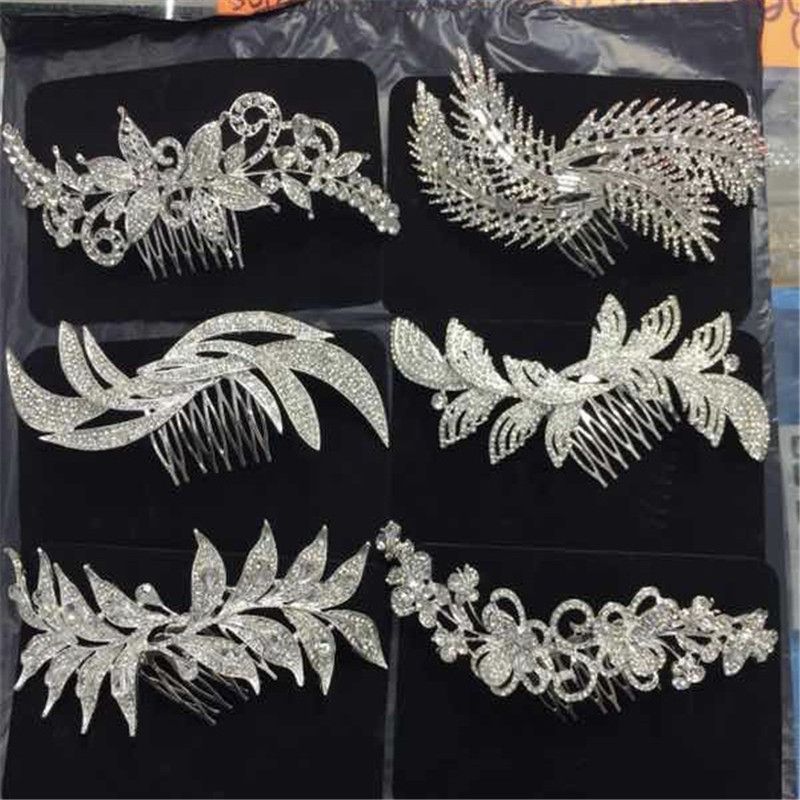 Maitong alloy rhinestone hair comb luxury rhinestone bridal hair accessories