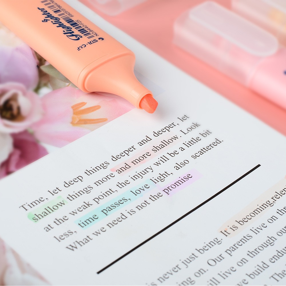 STA Water-based marker pen, slanted marker pen, student erasable pen, key point drawing, color highlighter pen set pic 4