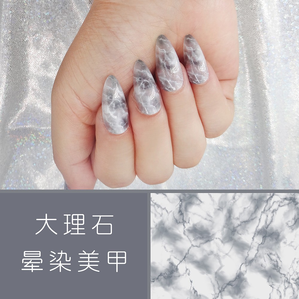 24-piece wearable nail art with European and American marble patterns and summer style, custom-made new style, factory direct sales pic 1
