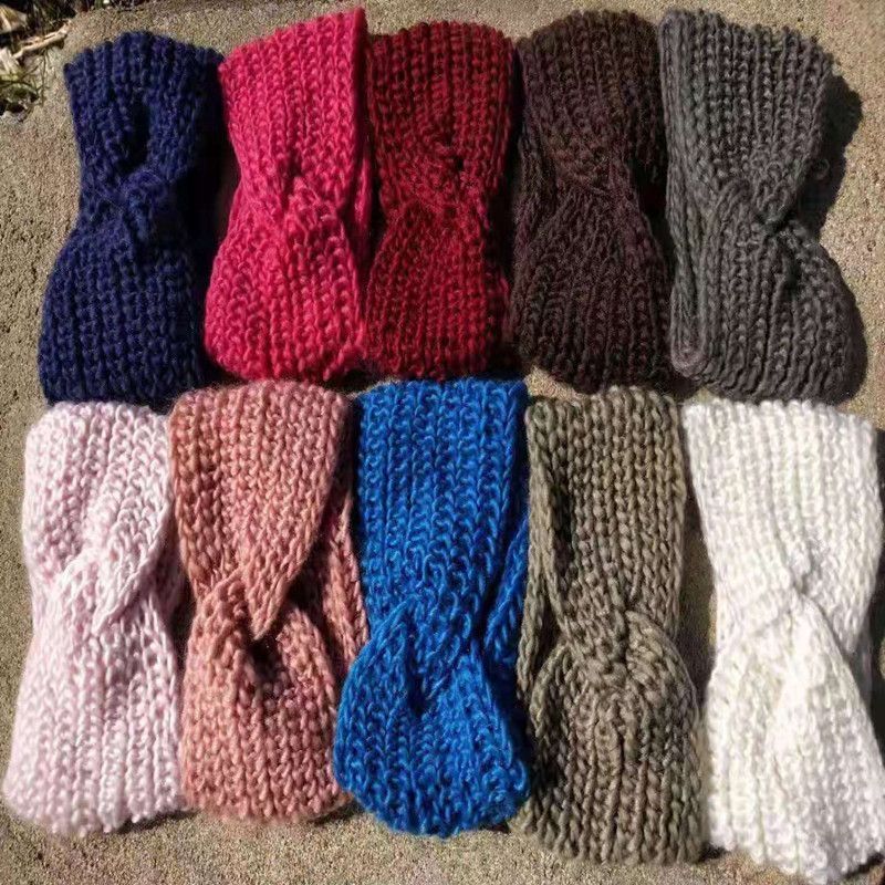 双纽扣，蕾丝，麻花，保暖毛线头带细节图