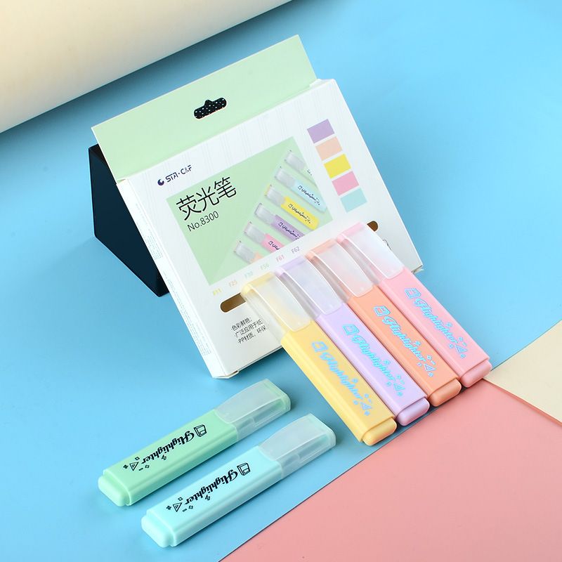 STA Water-based marker pen, slanted marker pen, student erasable pen, key point drawing, color highlighter pen set details Picture
