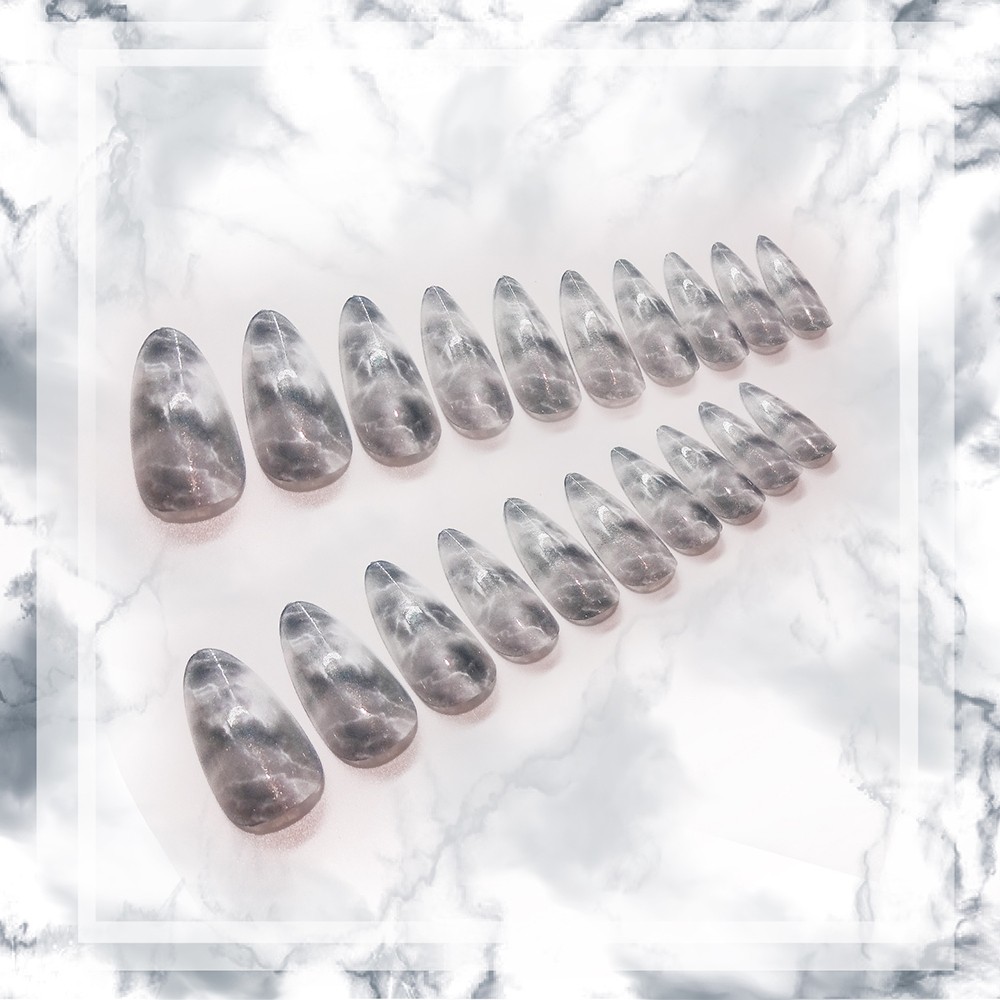 24-piece wearable nail art with European and American marble patterns and summer style, custom-made new style, factory direct sales pic 5