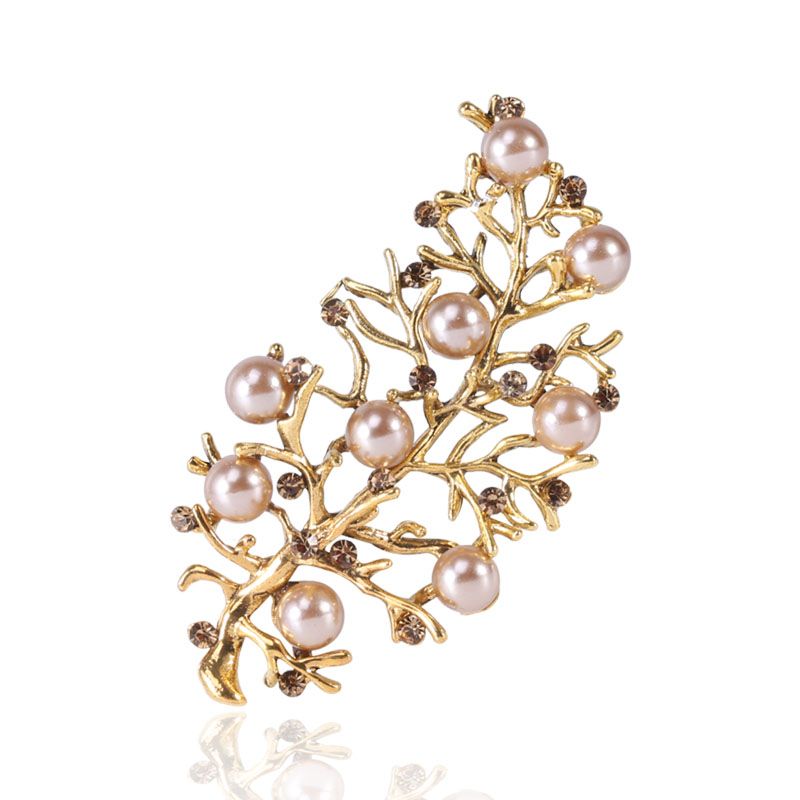 Africa hot hot brooch clothing wealth tree brooch pearl set zirconium