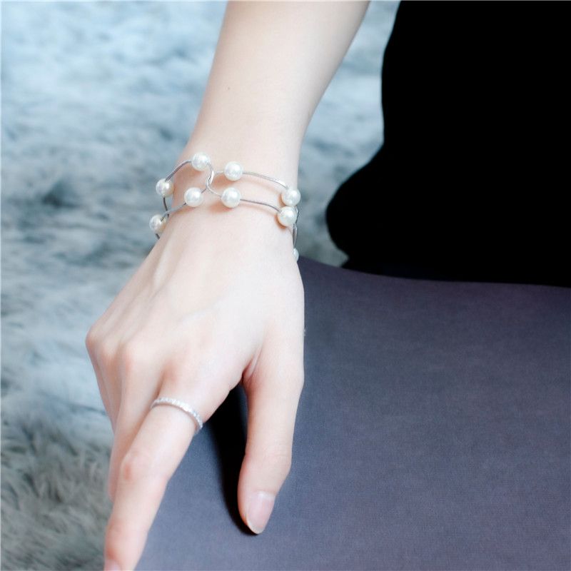 天然贝壳珠项链手链两用银气质轻奢网红高级复古