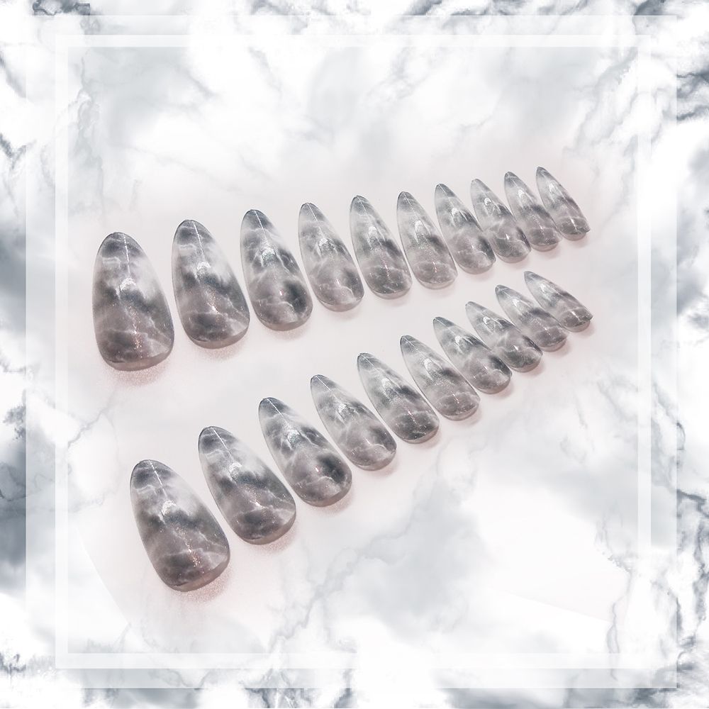 24-piece wearable nail art with European and American marble patterns and summer style, custom-made new style, factory direct sales Item Picture