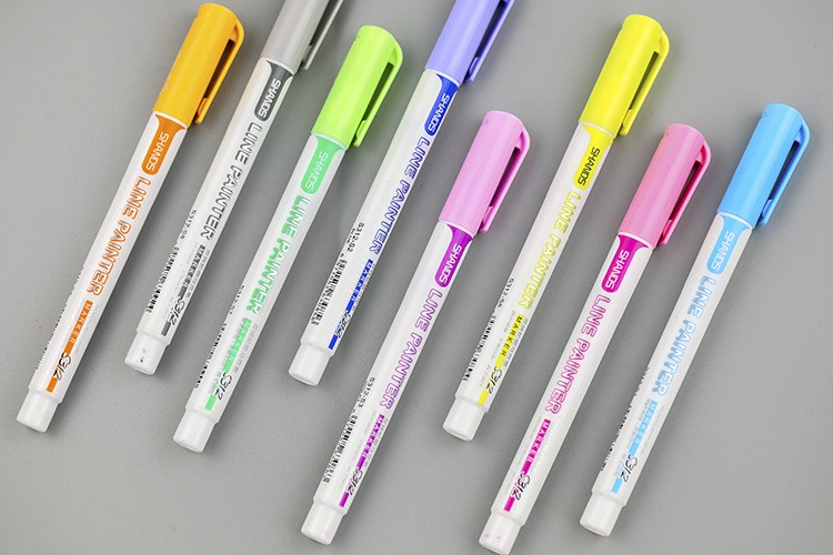Shanzhi Highlighter pens, colored double-line pens, 8-color set of marker pens, journal marker pens, Glitter markers, contour pens pic 14