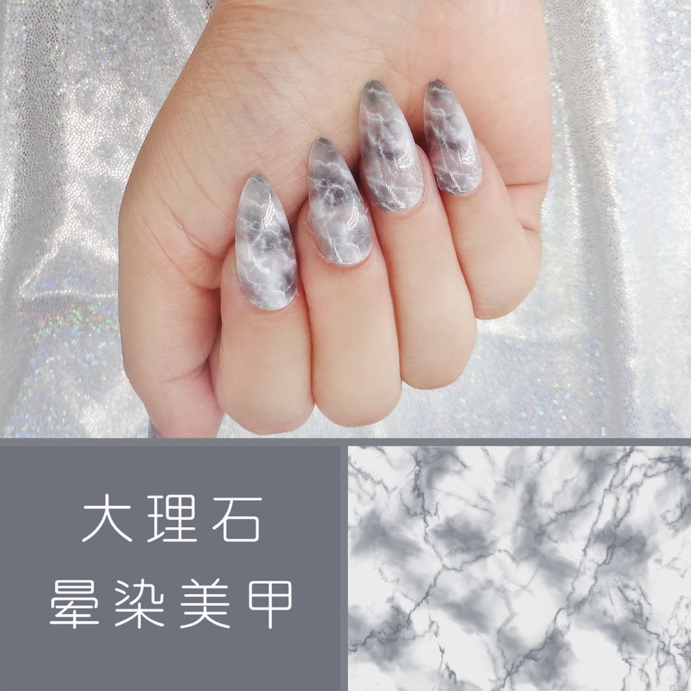 24-piece wearable nail art with European and American marble patterns and summer style, custom-made new style, factory direct sales