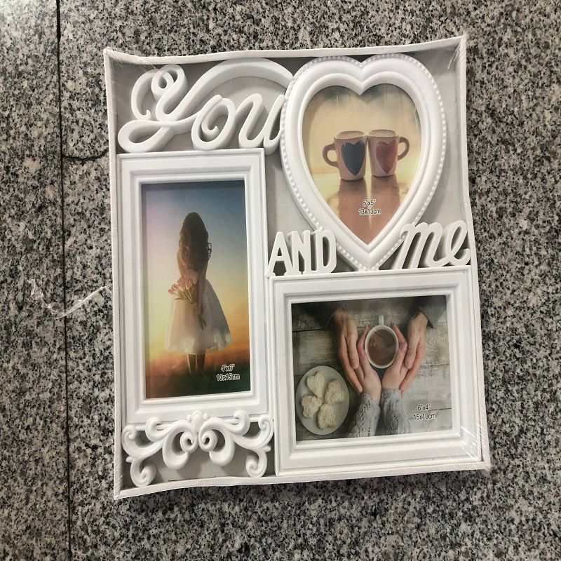 3孔YOU AND ME 我和你组合相框简约时尚2张6寸加1张5寸照片组合塑料相框