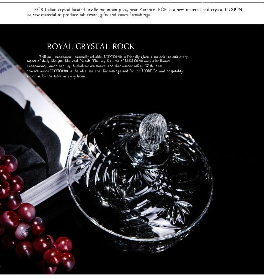 Italian original imported crystal glass candy box, fruit plate, dried fruit box, basin, fruit bucket, sugar VAT with lid detail image 2