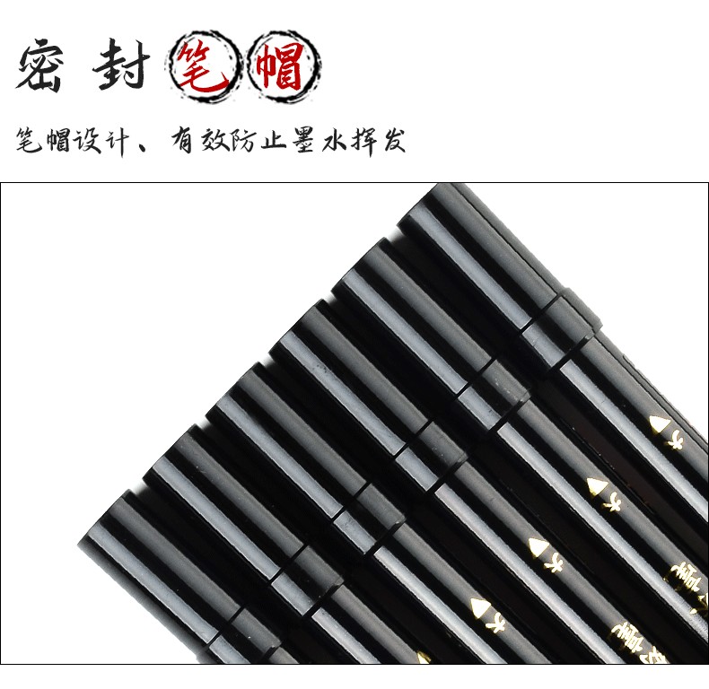 Jin Wannian G-0995 Double-headed Elegant Outlined Pen box set, student calligraphy practice and copying pen, soft pen tip, scripture copying pen detail image 4