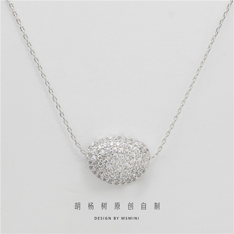 蛋型项链小众轻奢保色网红锁骨链新款时尚冷淡风玫瑰金气质详情图2