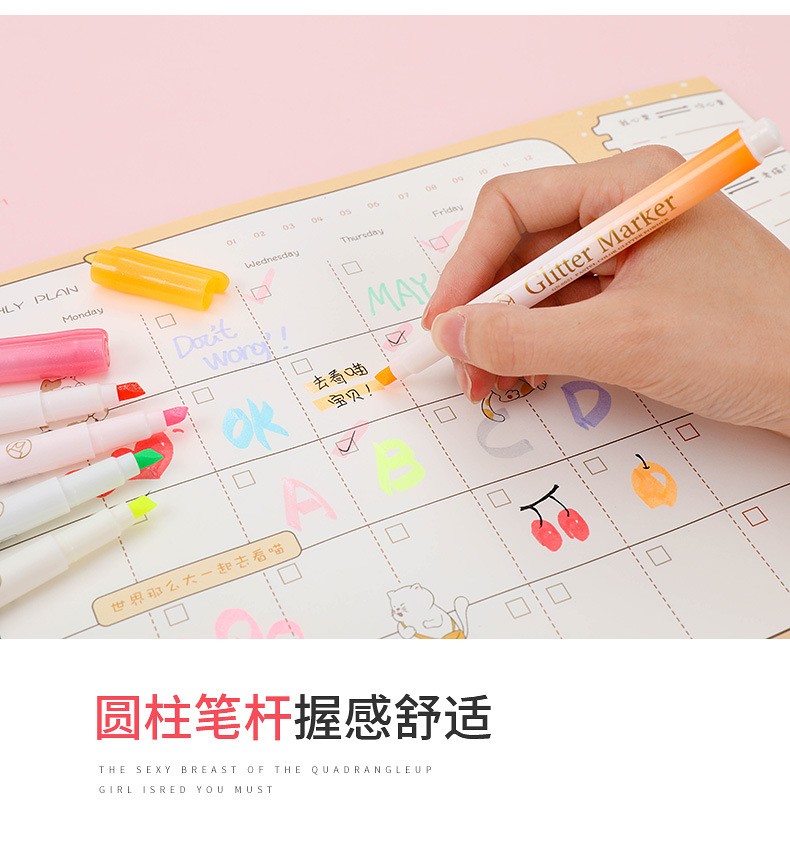 Guangna 6621 Flash Pen 12-color Highlighter Pen Set, student Key marking Pen, Doodle pen, Journal Pen, Gel Pen pic 17