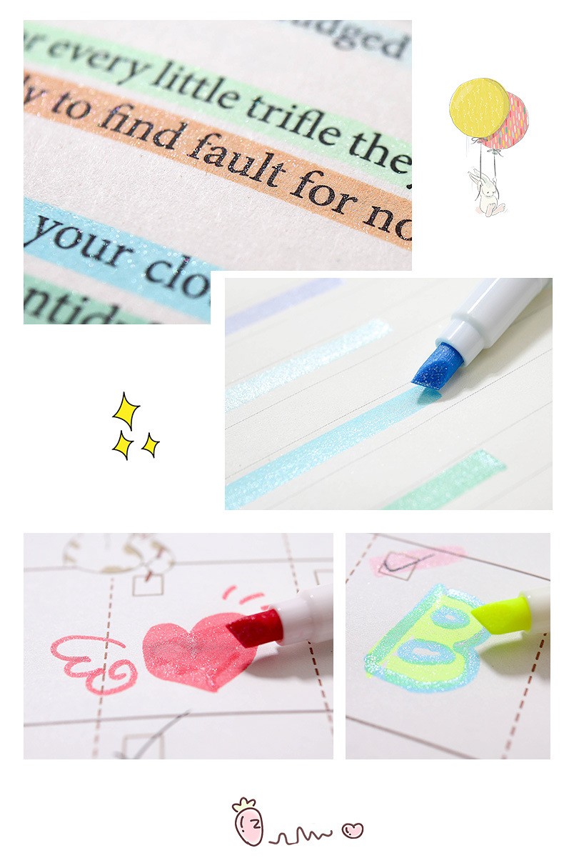 Guangna 6621 Flash Pen 12-color Highlighter Pen Set, student Key marking Pen, Doodle pen, Journal Pen, Gel Pen pic 11