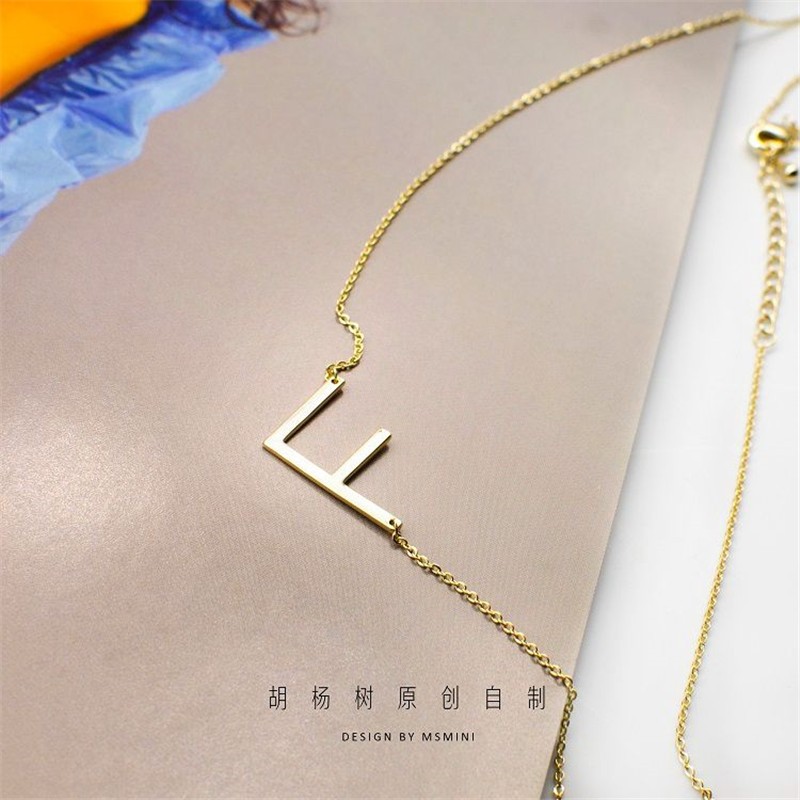 字母项链ADF轻奢简约小众设计感锁骨链潮气质网红秋季新款详情图2