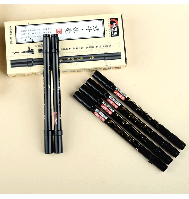 Jin Wannian G-0995 Double-headed Elegant Outlined Pen box set, student calligraphy practice and copying pen, soft pen tip, scripture copying pen detail image 10