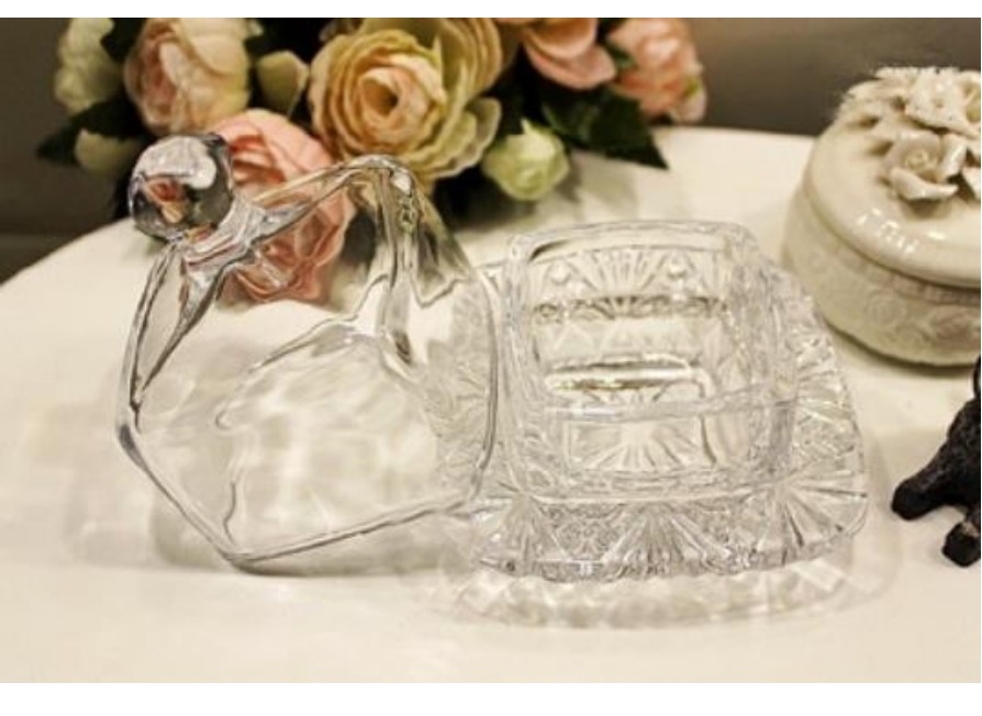 Lead-free transparent glass storage box, butter box, dust cover, gift DIY box, chocolate box detail image 2