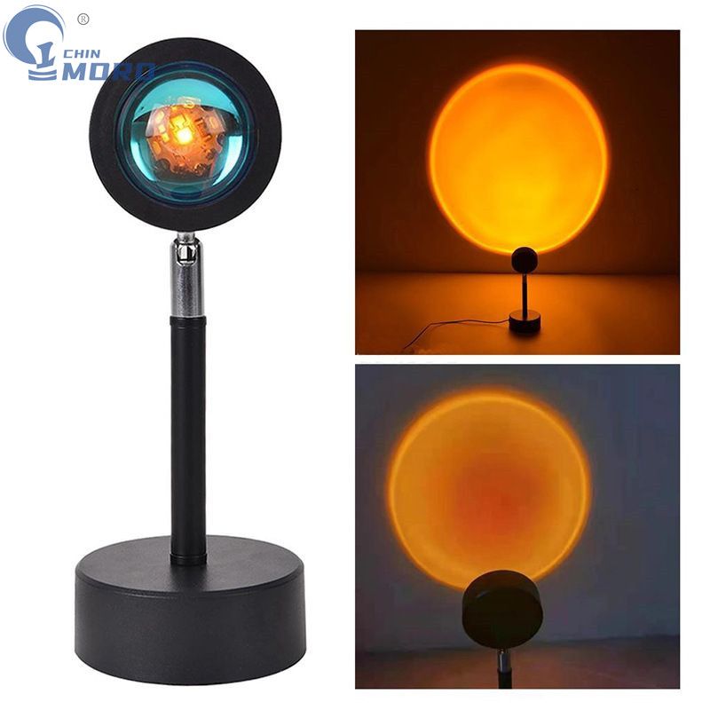 LED灯彩虹投影灯落日灯日不落灯网红直播背景投影氛围台灯图