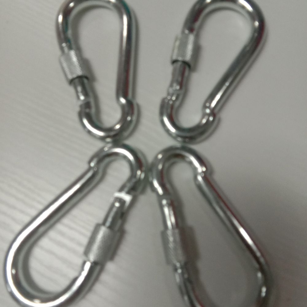 Screw spring hook hoist buckle, iron galvanized mountaineering buckle 5*50 details Picture