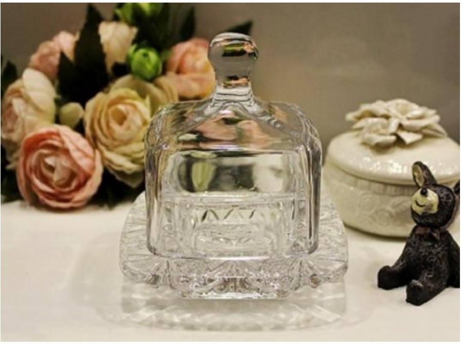 Lead-free transparent glass storage box, butter box, dust cover, gift DIY box, chocolate box detail image 1