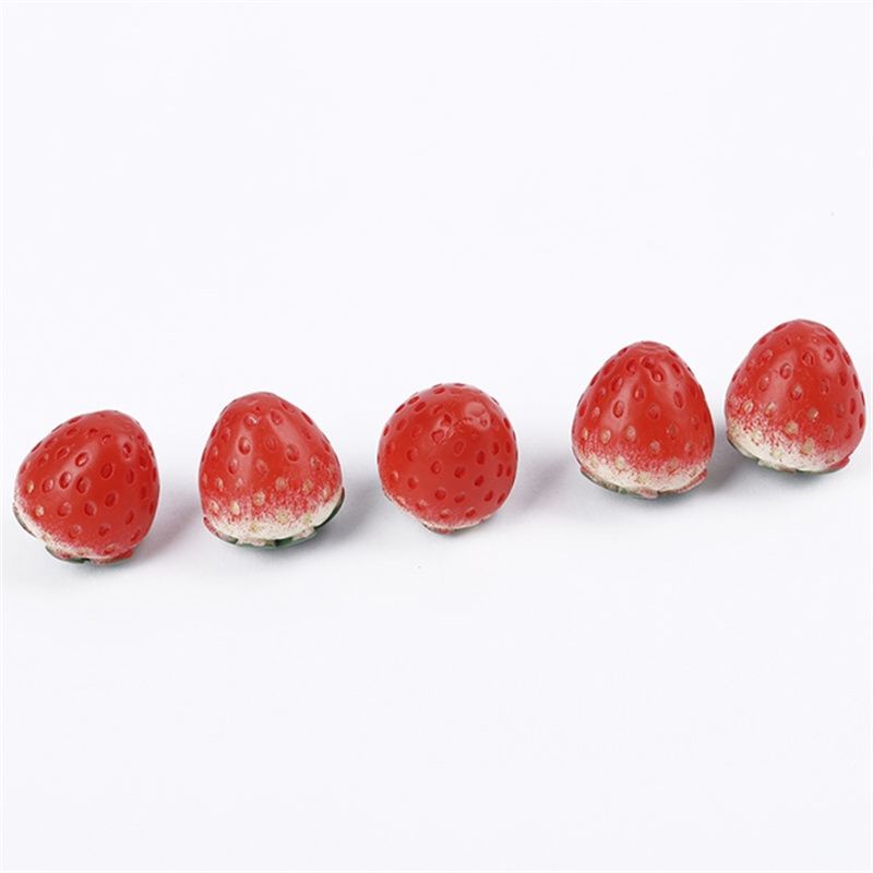 Resin Strawberry Strawberry Jewelry Earrings Strawberry Accessories Resin Artificial Strawberry Silver Gold Hanging Ring Strawberry Item Picture