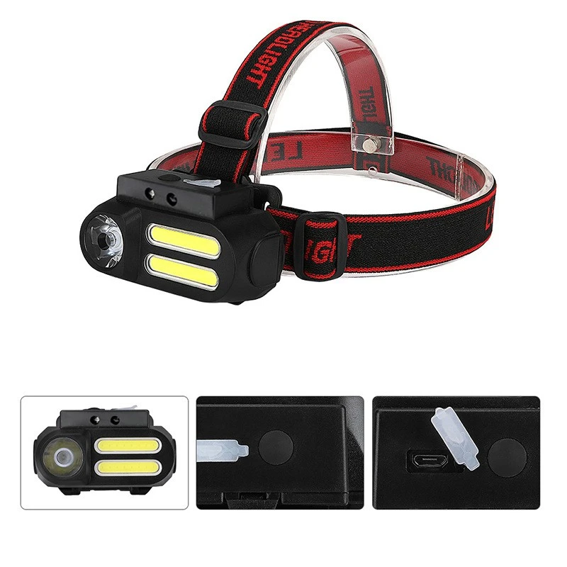 NF-611G wave sensor headlamp, USB charging headlamp, COB outdoor head-mounted flashlight, 18650 lighting emergency light detail image 10