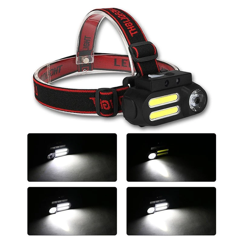 NF-611G wave sensor headlamp, USB charging headlamp, COB outdoor head-mounted flashlight, 18650 lighting emergency light detail image 11
