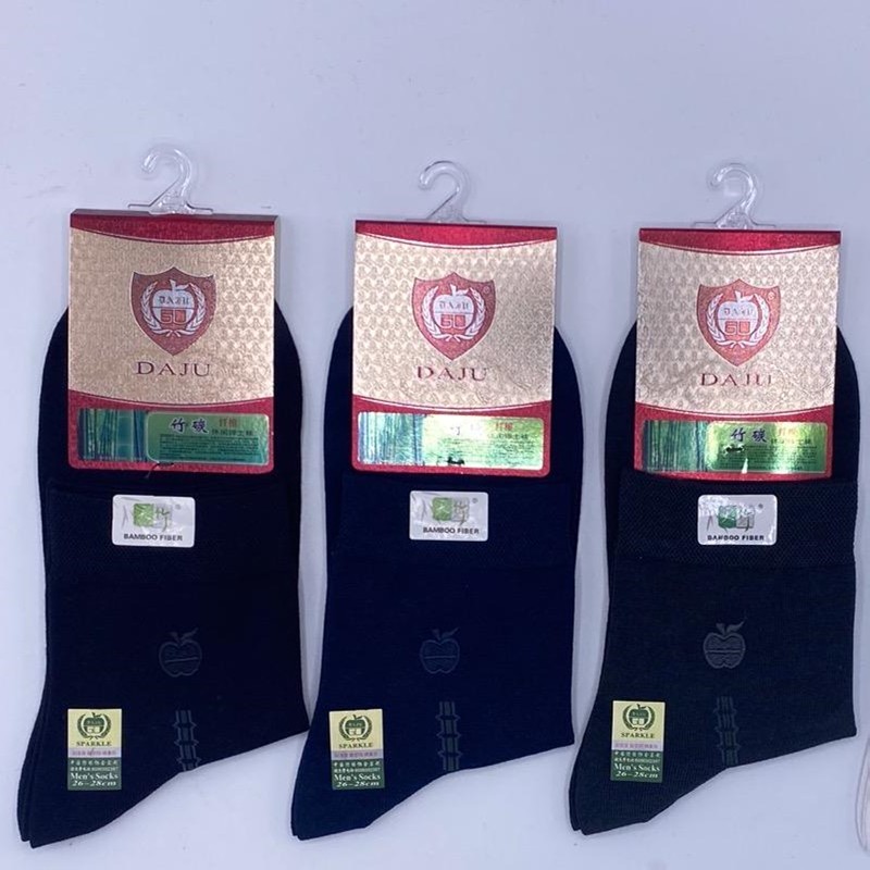 大桔经典款男士精梳棉竹纤维春夏刺绣中筒中腰商务袜1172详情图1