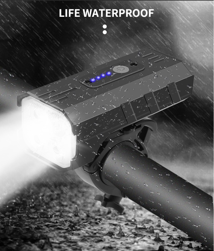 Z026 New 4T6 high-intensity bicycle headlight, USB charging, battery level display, bicycle light and riding light detail image 12