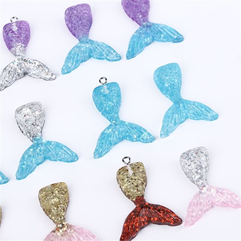 Resin Fishtail Mermaid Tail Accessories Fishtail Pendant Gradient Fishtail details Picture