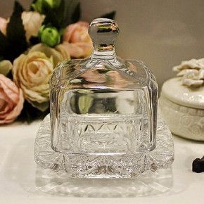 Lead-free transparent glass storage box, butter box, dust cover, gift DIY box, chocolate box