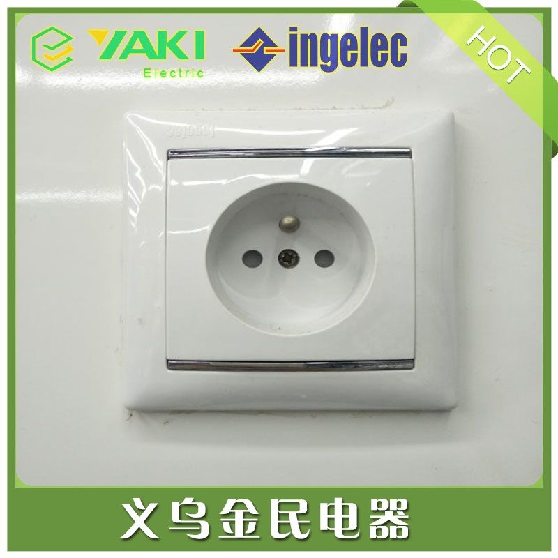 ingelec法式插座 墙壁开关墙壁插座单控双控双联TV电话插座埋线