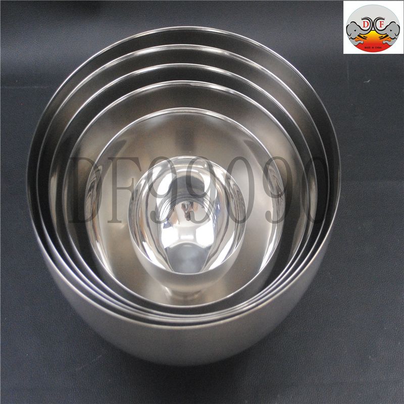 DF99090 Salad bowl 304 stainless steel whisk bowl Sanding salad bowl Baking and basin Home Salad bowl Cooking basin Wholesale DF Trading House
