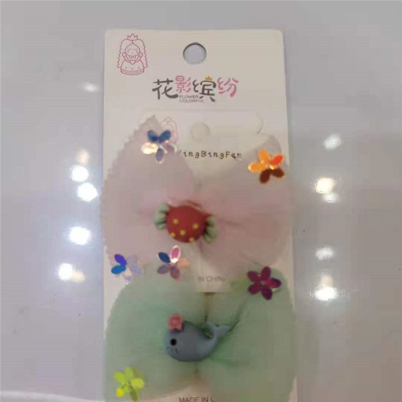Flower Shadow Colorful, a popular online hit candy, multi-color girls' fashionable hair clips and hair ties, cartoon headwear details Picture
