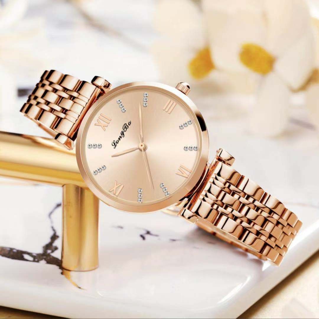 LONGBO龙波品牌新品腕表韩版女士石英手表休闲简约三针实心钢带详情图1