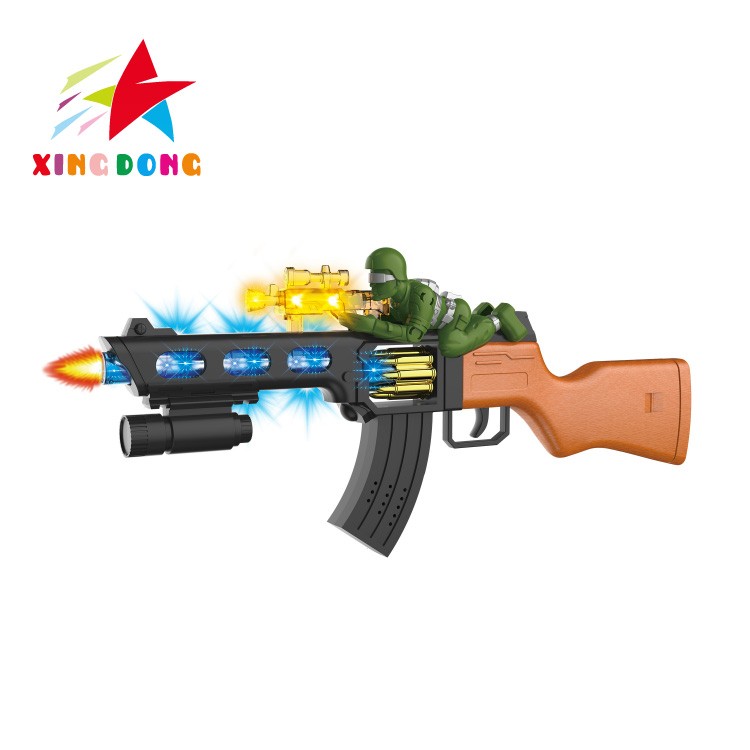 儿童玩具枪  电动枪带音乐 灯光 震动 士兵人玩具枪详情图1