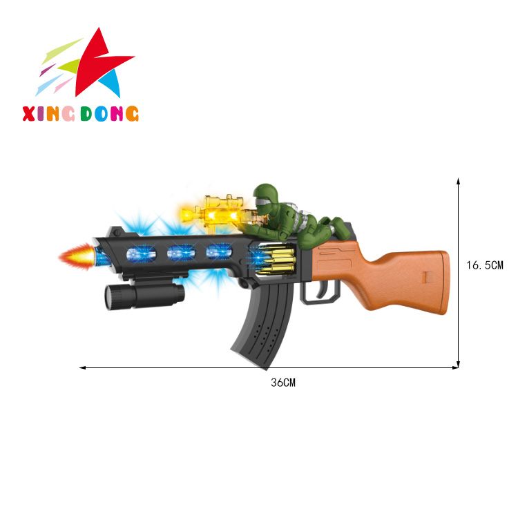 儿童玩具枪  电动枪带音乐 灯光 震动 士兵人玩具枪详情图2