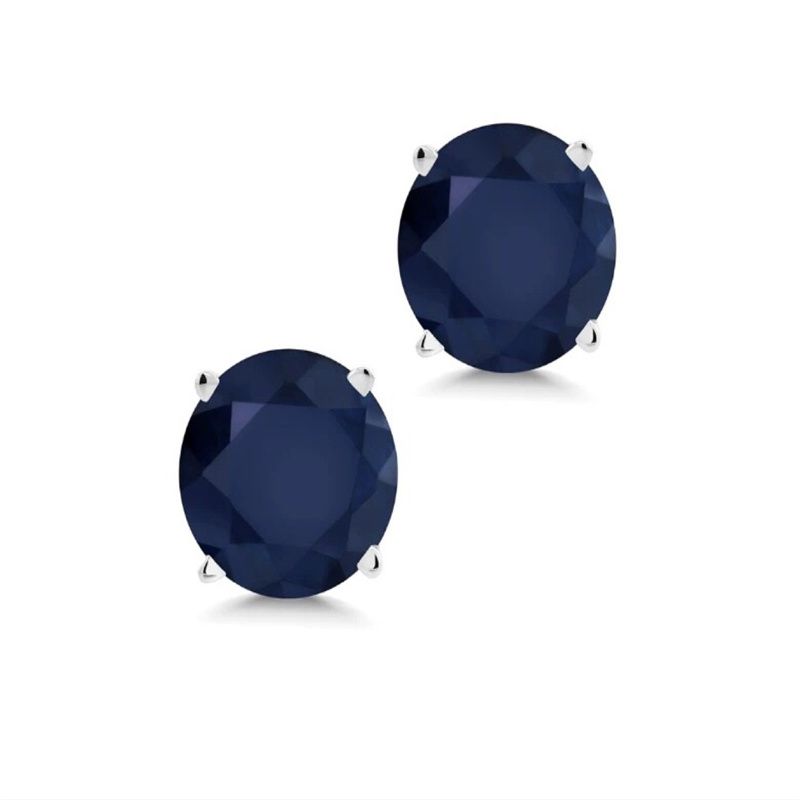 Korean-style retro titanium steel zircon earrings, trendy Korean-style fashionable, elegant and individual zircon earrings, 4-prong and 6-prong round earrings details Picture