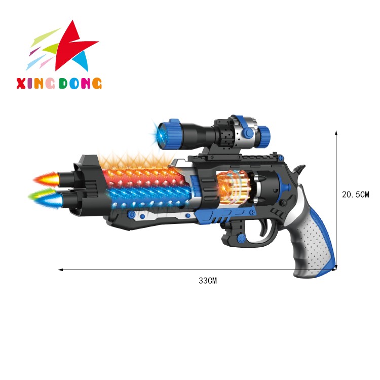 Juguetes para niños tres juguetes de tubo de pintura pistola de juguete eléctrico con música acción de luz efecto de vibración detail image 2