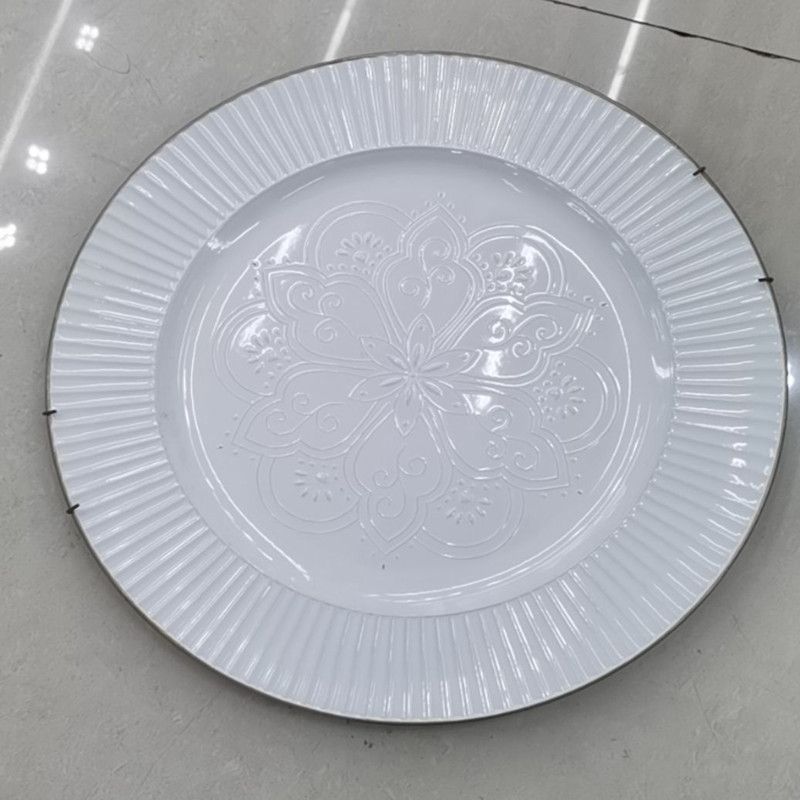 塑料托盘白色 餐垫盘水果盘西餐盘电镀盘塑料多功能盘详情图1